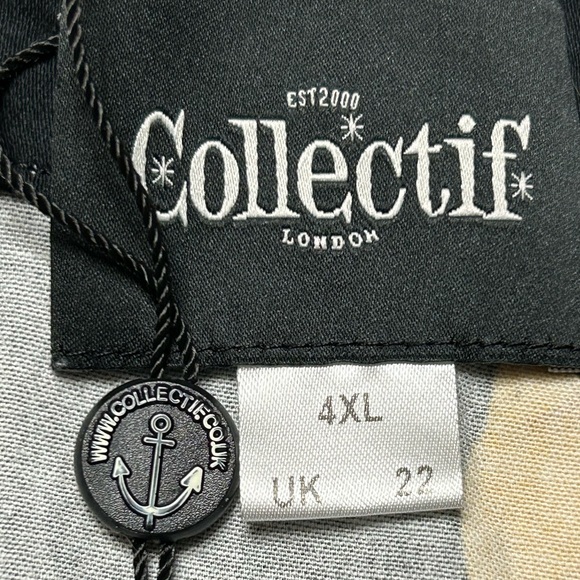 Collectif Matilde Skirt Black with white polka dots and lemons size:4X NWOT - Picture 4 of 4